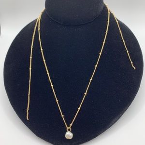 Faux Pearl Gold-tone Necklace